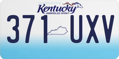 KY license plate 371UXV