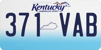 KY license plate 371VAB