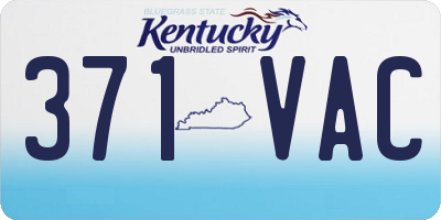 KY license plate 371VAC