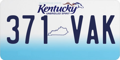 KY license plate 371VAK