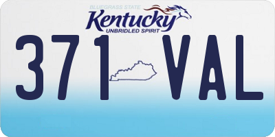 KY license plate 371VAL