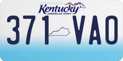 KY license plate 371VAO