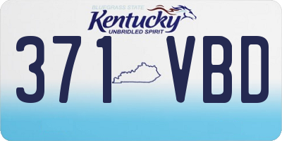KY license plate 371VBD
