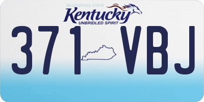 KY license plate 371VBJ