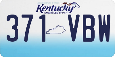 KY license plate 371VBW