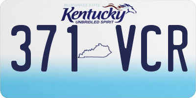 KY license plate 371VCR