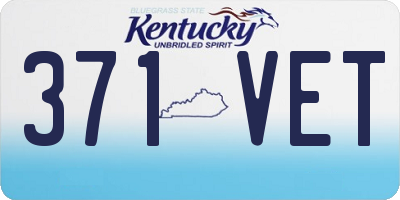 KY license plate 371VET