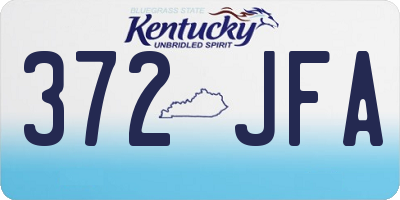 KY license plate 372JFA