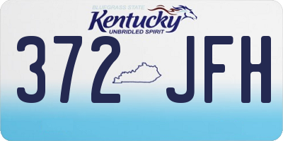 KY license plate 372JFH