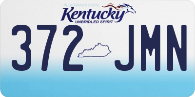 KY license plate 372JMN