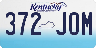 KY license plate 372JOM