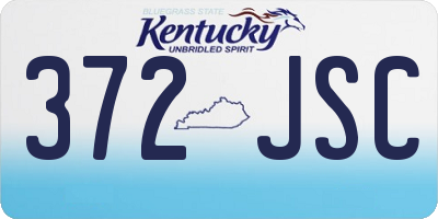 KY license plate 372JSC