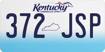 KY license plate 372JSP