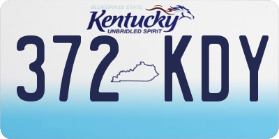 KY license plate 372KDY