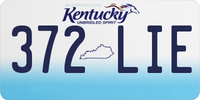 KY license plate 372LIE