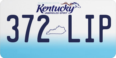 KY license plate 372LIP