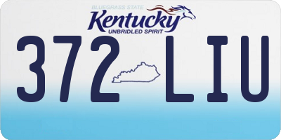 KY license plate 372LIU