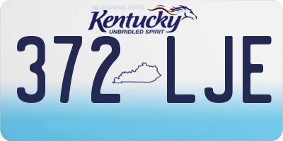 KY license plate 372LJE
