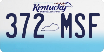 KY license plate 372MSF