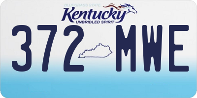 KY license plate 372MWE
