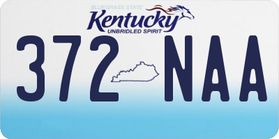 KY license plate 372NAA