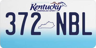 KY license plate 372NBL