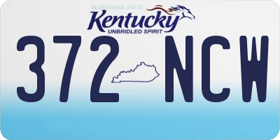 KY license plate 372NCW