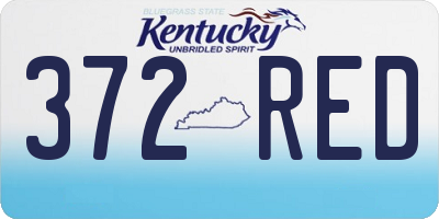 KY license plate 372RED