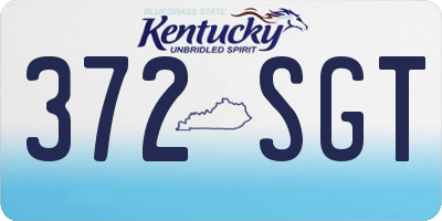 KY license plate 372SGT