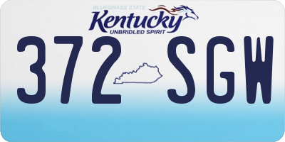 KY license plate 372SGW