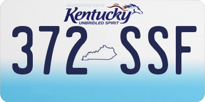 KY license plate 372SSF