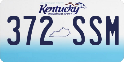 KY license plate 372SSM