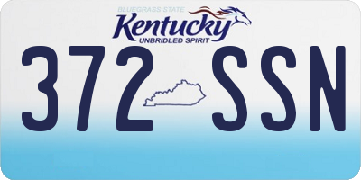KY license plate 372SSN