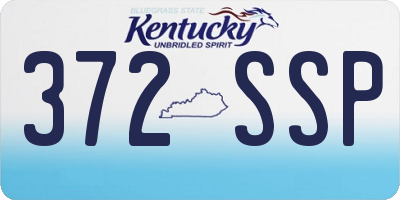 KY license plate 372SSP