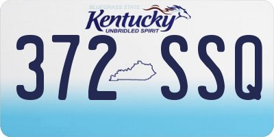KY license plate 372SSQ