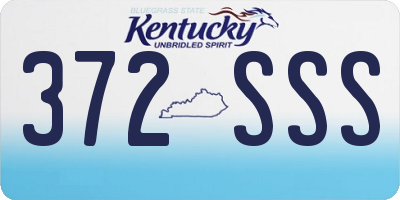 KY license plate 372SSS