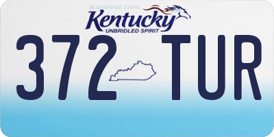 KY license plate 372TUR