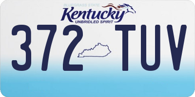 KY license plate 372TUV