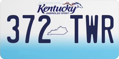 KY license plate 372TWR