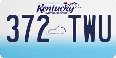 KY license plate 372TWU