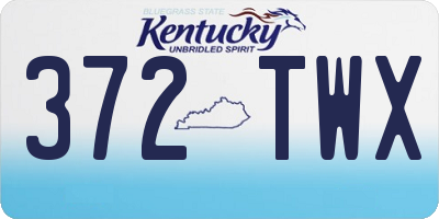 KY license plate 372TWX