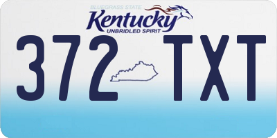 KY license plate 372TXT