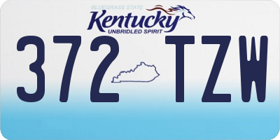 KY license plate 372TZW