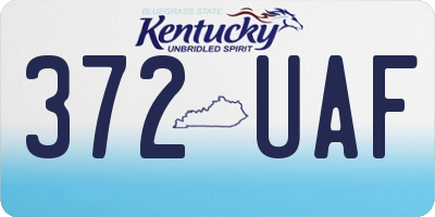 KY license plate 372UAF