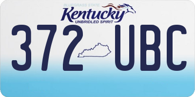 KY license plate 372UBC