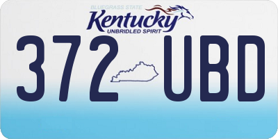 KY license plate 372UBD