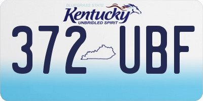 KY license plate 372UBF