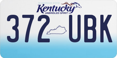 KY license plate 372UBK