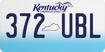 KY license plate 372UBL