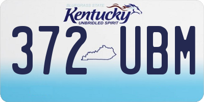 KY license plate 372UBM